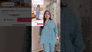 Myntra Nightsuit 😍Haul#shorts #ytshort #myntrahaul #meesho #meeshohaul