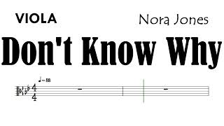 Don't Know Why Viola Sheet Music Backing Track Partitura Nora Jones