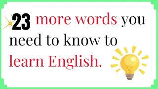 23 more #englishwords in 5 #minutes #vocabulary #howtolearnenglish #englishforbeginners