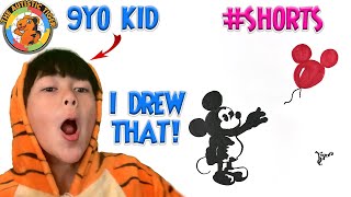 9yo Autistic Savant Draws - Balloon Mickey | Banksy #shorts