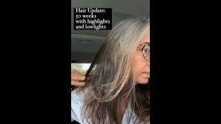 Grey Hair Transition: Update 50 weeks with highlights and lowlights #greyhairrevolution