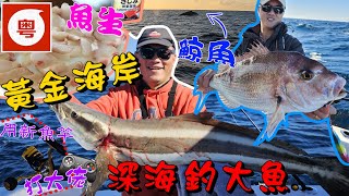 🎣🍣🐋【黃金海岸】深海釣大魚 | 食鯛魚魚生 | 試Daiwa新魚竿魚攪 | 爭啲撞鯨魚 [全粵對白]