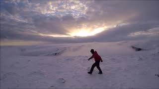 Heavenly cloud inversion from Cairngorm summit, winter camping, snow camping, hiking