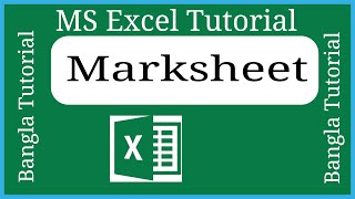 How to create marksheet in excel Bangla