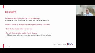 Investment Tax Relief - with Colin Downing, Associate Tax Director at BDO UK LLP