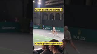 Marcos Giron serve, then backhand does the damage at París Bercy Credit: @backspinvolley #tennis