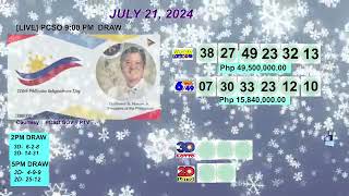 PCSO 9:00 PM DRAW - JULY 21, 2024 LOTTO RESULTS