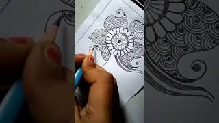 Arabic mehndi design on paper|| Mehndi design with pencil on paper|| Easy Mehndi design|| #shorts