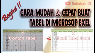 BEGINI !!! CARA BUAT TABEL DI EXEL MUDAH & CEPAT