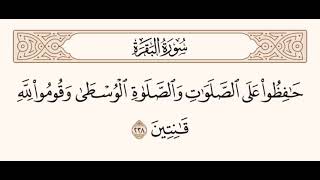 ﴿حافِظوا عَلَى الصَّلَواتِ وَالصَّلاةِ الوُسطى وَقوموا لِلَّهِ قانِتينَ﴾