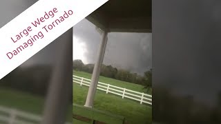 Close Range View - Large Wedge Damaging Tornado - Tishomingo, Mississippi