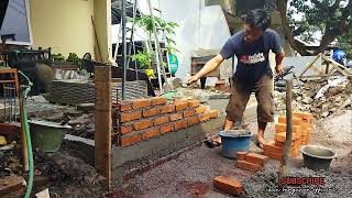 Cara pasang bata merah masih ilmu jaman dulu @ikun bangunan official