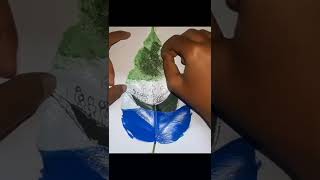 leaf painting art#easy#acrylic #short #acrylic