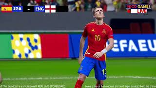 Simulação Realista | Espanha x Inglaterra | UEFA EURO 2024 | PES 2021