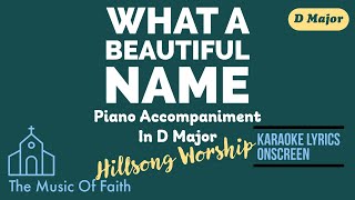 WHAT A BEAUTIFUL NAME by HILLSONG WORSHIP Piano Accompaniment [Karaoke Lyrics Onscreen]