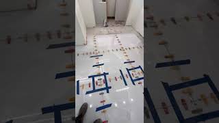 Iniciando a instalação de porcelanato 94 x 94