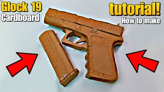 How to make Glock 19 out of CARDBOARD! | diy cardboard gun | cardboard glock 19