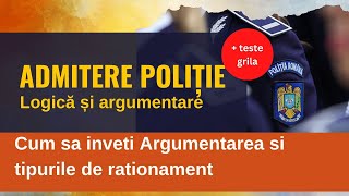 Admitere politie, Logica si argumentare. Cum sa invat argumentarea