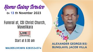 Alexander George (93), Bunglavil Jacob Villa - Funeral Live