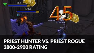 Priest Hunter Vs. Priest Rogue (2800 rated vs Chas, Uzbekimist and more) Wow TBC Classic Arena