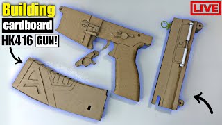 Building a hk416! Cardboard gun! Live 🔴