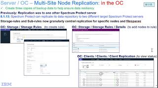 IBM Spectrum Protect 8.1.13 mult-target replication in OC - Demo