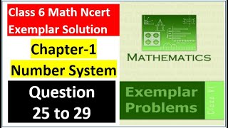 class 6 Math Ch-1 Q 25 to Q 29 NCERT Exemplar Solution|MATH|NCERT|Number System|CBSE|Chapter 1