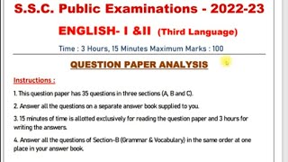 #10thclassenglish S.S.C. ENGLISH 2022 23 Paper Question Wise Analysis