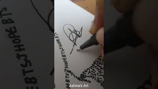 BTS J Hope Drawing with his name ⟭⟬💜 | Happy Birthday Jung Ho-seok 💜⟭⟬. #bts #jhope #btsarmy