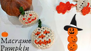 Macrame pumpkin coaster | Macrame Halloween pumpkin| Macrame Halloween coaster |Macrame Fall decor