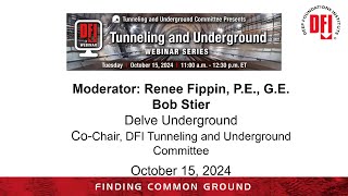 October 15, 2024 Tunneling and Underground Webinar: Jamie Schick, PG, CEG, LEG