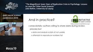 OSSC19 Keynote: Julia Rohrer | The Magnificent Seven Years of Replication Crisis in Psychology