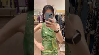 maje sequin dress. #clothes #fashion #beautifulclothes #maje #dress #sequindress #green