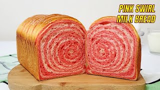 Cute Soft Fluffy Pink Swirl Milk Bread Loaf [Subtitles] HNC Kitchen