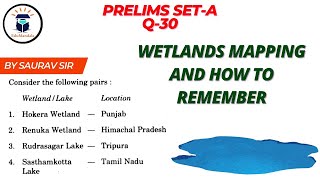 UPSC PYQ | Q No. 30 | EduMandala: Important Wetlands #ramsarsites  #WetlandsIndia