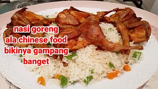 masak nasi goreng ala chinese food disajikan bersama daging burung