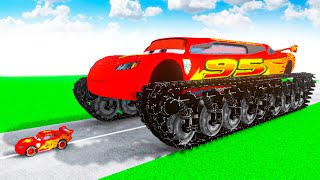 McQueen Giant Transforming to GIANT TANK BTR BIGFOOT McQueen in Teardown!