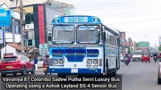 Sadew Putha Super Line Ashok Leyland BS-4 Semi Luxury Bus Operating on Vavuniya 87 Colombo Route