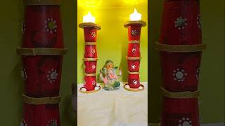 Ganpati decorations making at home 😱//#ganpati #ganeshchaturthi #ganpatibappamorya @crafterdebika