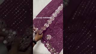 Beautiful mirror work saree with blouse mirror work DM to 9149708403  #mirrorwork  #mirrorsarees