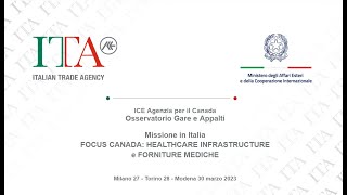 Missione Italia - Infrastrutture Sanitarie e Forniture Mediche in Canada - Seminario Milano 27/03