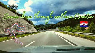 Scenic drive through southern Slovenia and northern Croatia Old border crossing