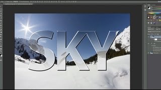 "Sky Logo"-Glasschrift in Photoshop CS6