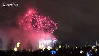 New Year Fireworks celebrate the arrival of 2020 in Moscow