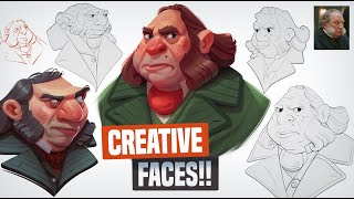 How to Design and Color Creative Faces Step-by-Step