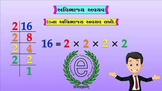 Std 6 Maths Chapter 3, Prime factorization (અવિભાજ્ય અવયવ)