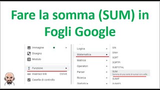 Fare la somma (SUM) in Fogli Google