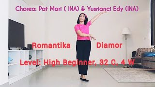 Romantika Diamor - Line Dance/ Choreo : Pat mari & @yusrianciedy776