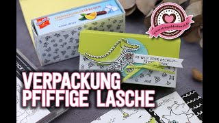 Verpackung mit besonderer Lasche basteln / Zuckersüsse Zootiere