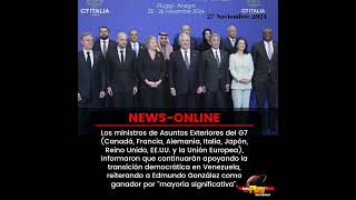 📢#NewsOnline📰 - #Mundo🌍 ▶️ Los G7 continuarán apoyando la transición democrática en Venezuela.